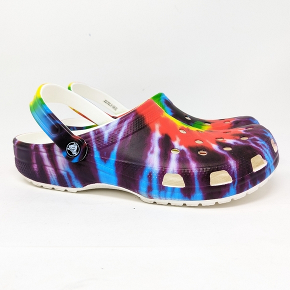 CROCS Classic Tie-Dye Graphic Clogs Mens 11 - Picture 1 of 7